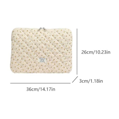 Cute Laptop Sleeve 13-15 inch Laptop Case Aesthetic Quilted Laptop Sleeve Computer Bag with Flower Printing for MacBook (Yellow, 13inch) - color: Yellow, size: 13inch