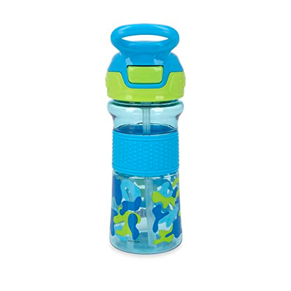 Nuby Thirsty Kids Flip-It No-Spill Toddler Sippy Cup with Soft Spout - 12 oz - 18+ Months - Aqua Camo - Back to School Essentials (Pack of 12) - color: Aqua Camo, size: 12 Ounces (Pack of 12)