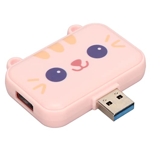 3 in 1 Cute USB Hub, USB A to USB3.0 and USB2.0X 2 Adapter, 5Gbps Multiport USB Docking Station, USB Data Splitter, for Laptop and PC, Girls Student Gift ()