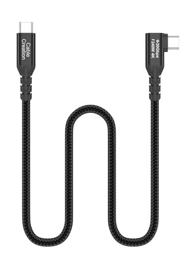 USB 3.2Gen 2x2 Angle USBC to C for MacBook, iPhone 17,iPad, SSD, Dock,1.0ft | for Thunderbolt 5 4, 20Gbps Data Sync, 8K/4K@60Hz Video Stream, 240W PD 3.1 Fast Charging, 90 Degree,Anti Tear Braided - color: 20G, size: 1FT-Angled