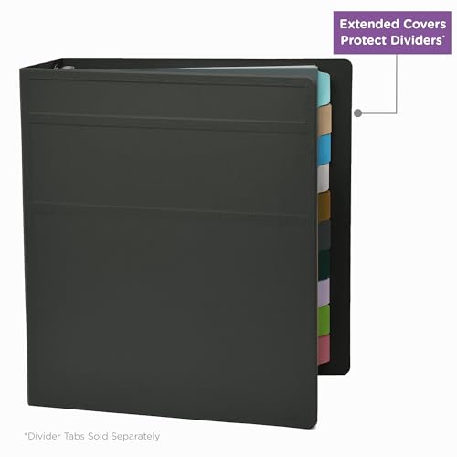 Carstens 2-Inch Heavy Duty 3-Ring Binder - Side Opening, Charcoal Gray, Durable Plastic, Precision No-Gap Rings, Waterproof Covers, No Pockets, Holds 300 Letter Sheets, BPA-Free, Made in USA (5821-3R) - color: Charcoal Gray, size: Individual