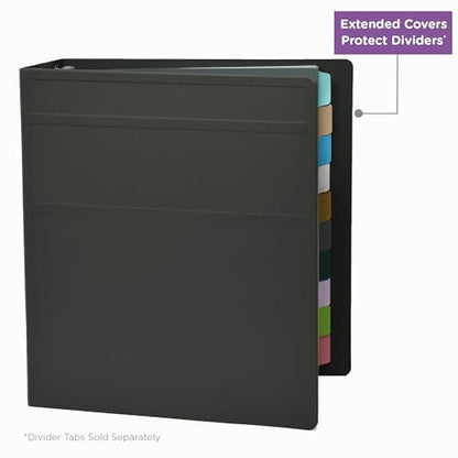 Carstens 2-Inch Heavy Duty 3-Ring Binder - Side Opening, Charcoal Gray, Durable Plastic, Precision No-Gap Rings, Waterproof Covers, No Pockets, Holds 300 Letter Sheets, BPA-Free, Made in USA (5821-3R) - color: Charcoal Gray, size: Individual