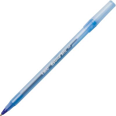 BIC Round Stic Xtra Life Ballpoint Pen with 1.0 mm Medium Point and Consistent Ink Flow, 60-Count in Blue Ink - color: Blue, size: 60 Count (Pack of 1)
