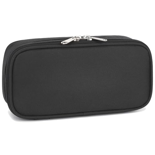 FlowFly Large Capacity Pencil Case for Kids, Boys & Girls – Zippered Multi-Functional Pen Pouch, Soft & Portable Pencil Bag for School, Teens, Students, Black - color: Black