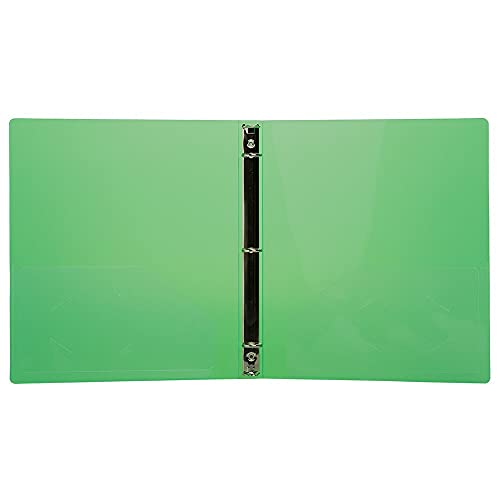 JAM PAPER Plastic 0.75 inch Binder - Green 3 Ring Binder - Sold Individually - color: Green, size: 0.75 inch