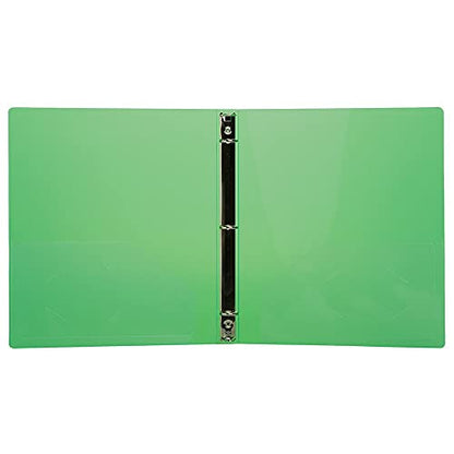 JAM PAPER Plastic 0.75 inch Binder - Green 3 Ring Binder - Sold Individually - color: Green, size: 0.75 inch