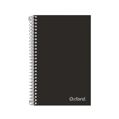 Oxford Poly Spiral Notebook, 2-Subject for School, College Ruled Paper, 100 Sheets, 6 x 9.5 Inches, 2 Double Pocket Dividers, Black Cover (1002544) - size: (Pack of 1)