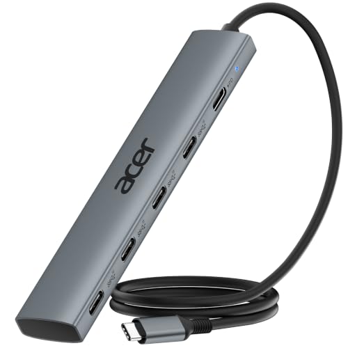 Acer 10 Gbps USB C Hub, USBC Splitter with 4*USB C 3.2 and 100W PD Port, Fast Transfer Type-C Multiport Adapter Compatible with MacBook Pro/M2/M1, Surface Pro, XPS, 2FT【No Video Output】 - size: 2FT