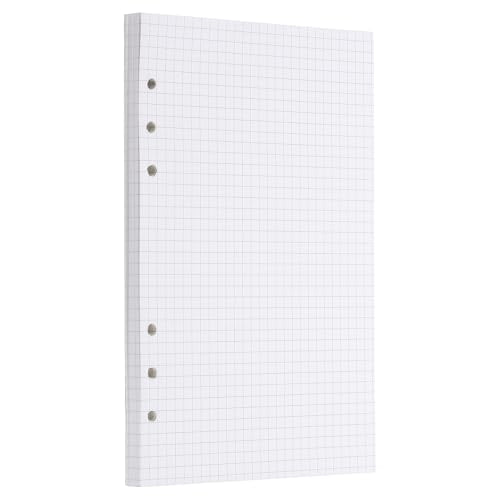 PATIKIL A5 Grid Refill Paper 6-Ring Binder Loose Leaf Planner Filler Paper Planner Inserts, 80 Sheets/160 Pages, Lined - size: A5, style: Grid