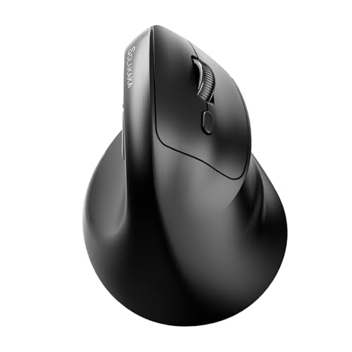 SOLAKAKA SM520 Ergonomic Mouse with 24000 DPI, Vertical Mouse with Programmable Side Button, Wireless Mouse with Tri-Mode Connection - BT5.0/USB-C/2.4GHz, for Desktop, PC, Laptop (Black) - color: black