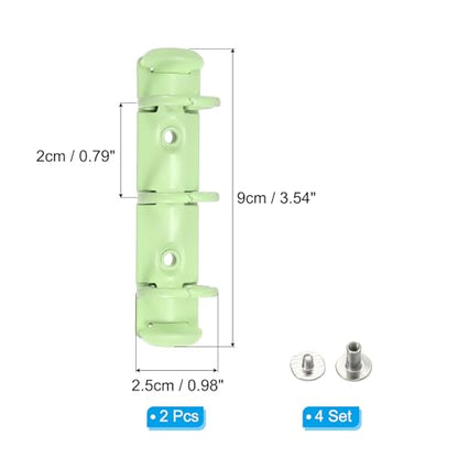PATIKIL A8 3-Hole Ring Binder Mechanisms, 2 Set Binder Spines Replacement for Office Planners Documents Recipes Organization Storage, Green - color: Green