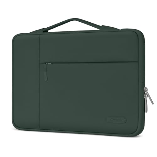 MOSISO Laptop Case 13.3 inch, 13.3 inch Laptop Sleeve with Handle | Compatible with MacBook Air/Pro 13/Pro 14, HP Dell ASUS Lenovo, Polyester Multifunctional Computer Bag, Midnight Green - color: Midnight Green, size: 13.3 inch