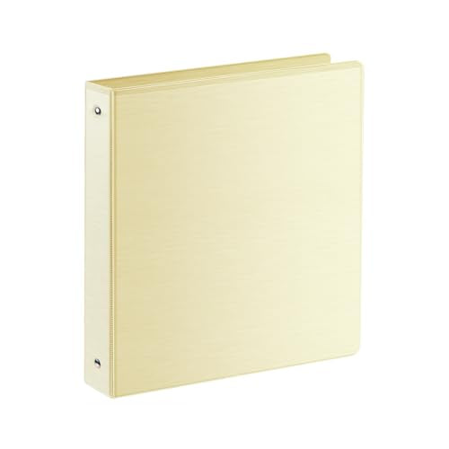 SUIN 1 Inch 3 Ring Binder, Clear 1'' View Presentation Binders with 2 Pockets, Fits 8.5 x 11 Letter Size, Durable Polypropylene, Non-Stick & PVC-Free for School, Office & Home (Brushed Yellow) - color: Brushed Yellow