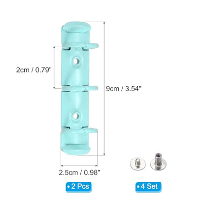 PATIKIL A8 3-Hole Ring Binder Mechanisms, 2 Set Binder Spines Replacement for Office Planners Documents Recipes Organization Storage, Blue - color: Blue