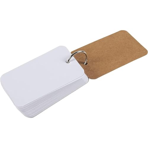 Juvale 32 Pack Blank Flash Cards with Rings for Studying with 50 Sheets Each, 250gsm Index Notecards (2.2 x 3.5 in)