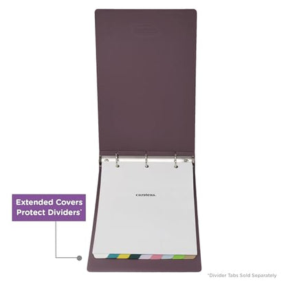 Carstens 2-Inch Heavy Duty 3-Ring Binder - Top Opening, Plum, Durable Plastic, No-Gap Rings, Waterproof Cover, No Pockets, Holds 300 US Letter Sheets, BPA-Free, Made in USA (5873-3R), Case of 16 - color: Mulberry, size: Case of 16