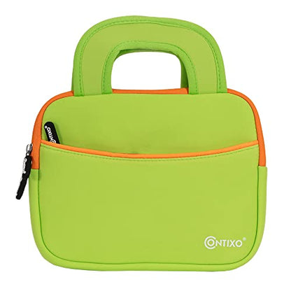 Contixo 7" Tablet Sleeve Bag - Compatible with Contixo V8/V9 Kids Tablets - Shockproof & Water-Resistant Protective Case with Accessory Pocket - Green - color: Green