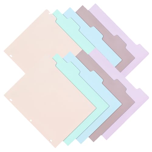 20pcs A4 Binder Index Dividers with Tabs, 3-Hole Plastic Separator Pages in Pastel Colors, Multi-Section Organizer for Student, Teacher, Office and Home Filing