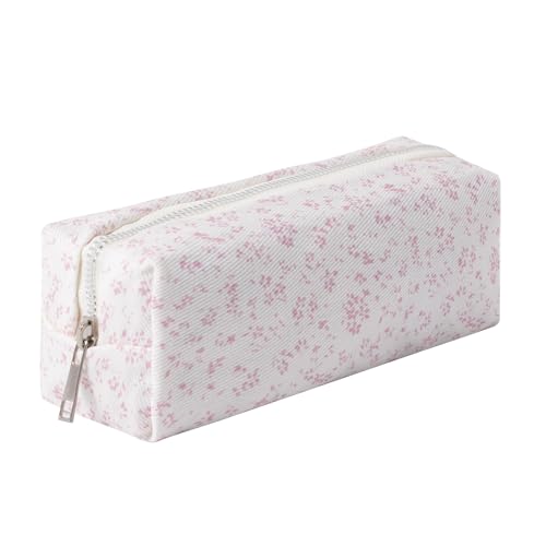 Large Capacity Canvas Pencil Case for Students Cute Aesthetic Pen Pouch Stationery Organizer Bag for School Portable Makeup Bag for Daily Use Kawaii Pencil Box for Girls Teens Kids (Canvas-A) - color: Canvas-A