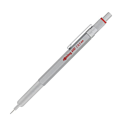 rOtring 600 Mechanical Pencil, 0.5 mm, Silver Barrel (1904445) - color: Silver, size: 0.5mm