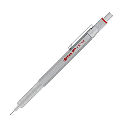 rOtring 600 Mechanical Pencil, 0.5 mm, Silver Barrel (1904445) - color: Silver, size: 0.5mm
