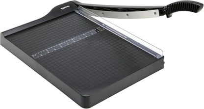 Amazon Basics Paper Trimmer Cutter for Office and Crafts, Heavy-Duty, Portable Guillotine Paper Cutter, 15-Inch, 10-Sheet Cardstock for Photos - size: 15"