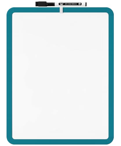 Mr. Pen- Dry Erase Board, 14” x 11” with a Black Dry Erase Marker | Green Frame, Small Mini White Board for Students, Fridge, Wall, Locker, Includes Double Sided Tapes - color: Green