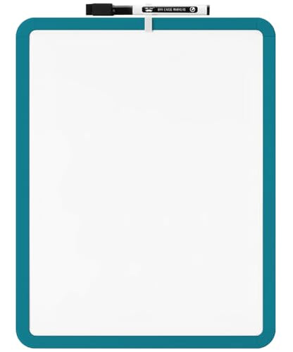 Mr. Pen- Dry Erase Board, 14” x 11” with a Black Dry Erase Marker | Green Frame, Small Mini White Board for Students, Fridge, Wall, Locker, Includes Double Sided Tapes - color: Green