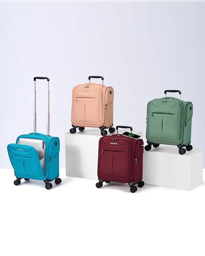 Hanke Underseat Carry On Luggage with Wheels, Lightweight Small Suitcase Airline Approved 16 Inch Softside Personal Item Travel Bag for Women Men, Compact Under Seat Luggage.(Burgundy) - color: Burgundy