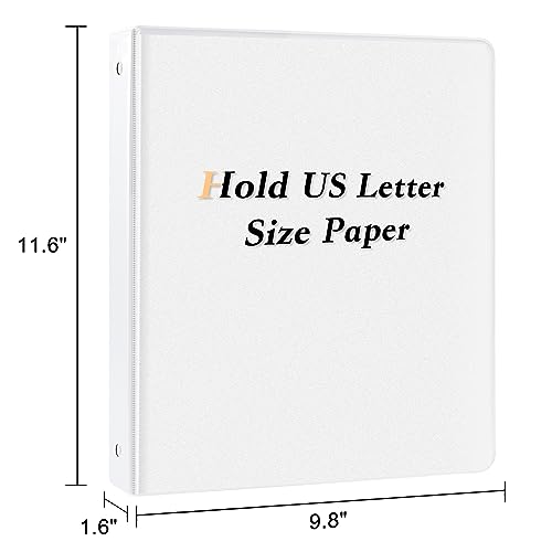 CIXILDTS 1-inch Round Ring Binder, Standard 3 Ring Binder Fit Letter Size Paper, Presentation View Binders, White,12-Pack - color: White, size: 1", style: 12-Pack