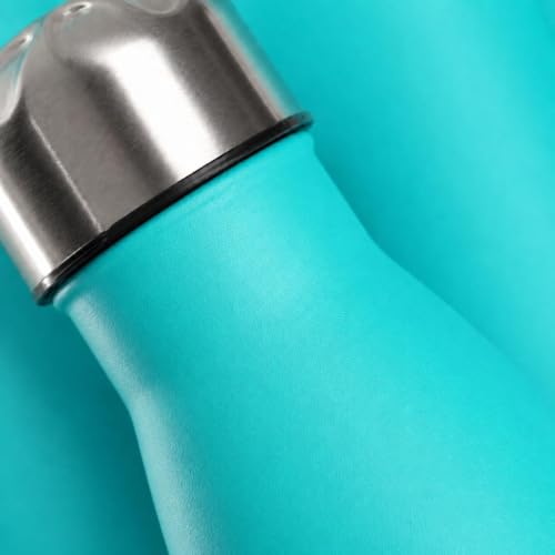 CHILLOUT LIFE 12oz Kids Insulated Stainless Steel Water Bottle, Leak Proof | Small Metal Water Bottle, Keeps Drinks Cold 24H & Hot 12H, Leak-Proof Screw Lid, Perfect for School, Travel & Sports - color: Aqua Blue