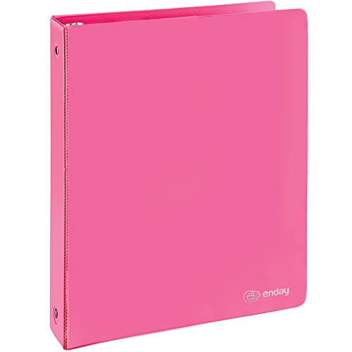 Enday 3 Ring Binder 1.5 Inch, Pink Heavy Duty Three Ring Binder, 325 Sheets Capacity - 1.5 Inch Binder for Home School and Office - color: Pink, size: 1.5-Inch