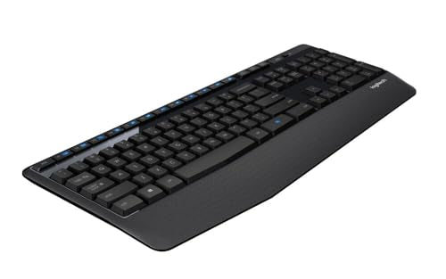 Logitech K345 Full Size Wireless Keyboard with Palm Rest for PC, Laptop | Full-sized keyboard, includes wireless USB receiver, compatible with PC, Laptop - size: 1 Pack, style: Keyboard