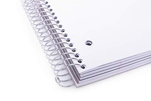 Mintra Office Durable Spiral Notebooks, 5 Subject (White, Wide Ruled 1pk) - color: White, size: Wide Ruled 1pk