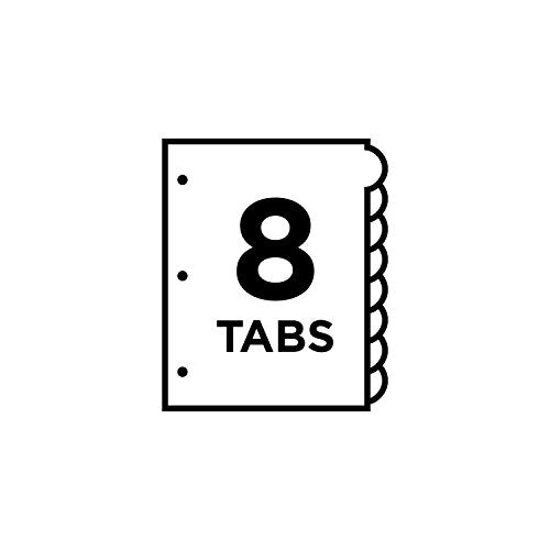 Avery Insertable Style Edge Plastic Dividers for 3 Ring Binders, 8-Tab Set, Multicolor, 1 Set (11201) (Pack of 3) - size: 3-Pack, style: Dividers