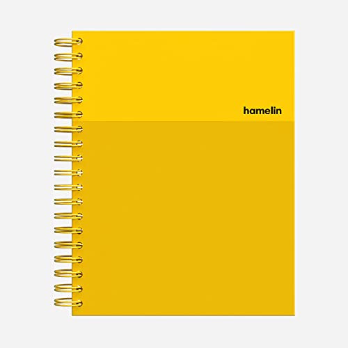 Hamelin, Spiral Notebook, 8x10in, College Ruled, Hardcover, 75shts/150 Pages, 1 Subject Notebook, SUNSHINE Yellow - color: SUNSHINE Yellow