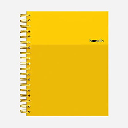 Hamelin, Spiral Notebook, 8x10in, College Ruled, Hardcover, 75shts/150 Pages, 1 Subject Notebook, SUNSHINE Yellow - color: SUNSHINE Yellow