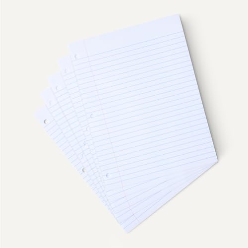 Amazon Basics Wide Ruled Loose Leaf Paper, 10.5" x 8", 150 Sheets, No Binding, White, 1-Pack - size: Wide Ruled, 1-pack