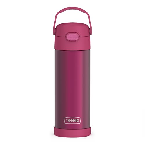 THERMOS FUNTAINER Water Bottle with Spout, 16oz, Dark Pink | Kids Stainless Steel Insulated Water Bottle, Keeps Drinks Cold Longer for School & Play, BPA-Free - color: Dark Pink, size: 16 Ounces