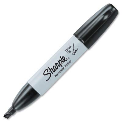 Sharpie Permanent Markers, Chisel Tip, Black, 12 Count - Home, School, Office Supplies - size: 12 Count (Pack of 1)