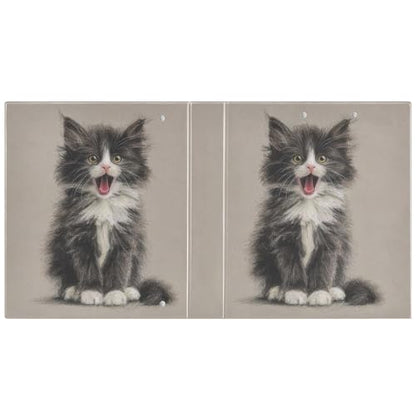 Fustylead Pet Lover Cute Cattle Cat 3 Ring Binder, D-Rings 1.5" Hardcover Folder, Fits 200 Sheets of A4 Paper, Durable Clipboard & Clean View with Inside Pockets for School Home Office - size: 12.4x10.63x2.36 Inch-1 Pack