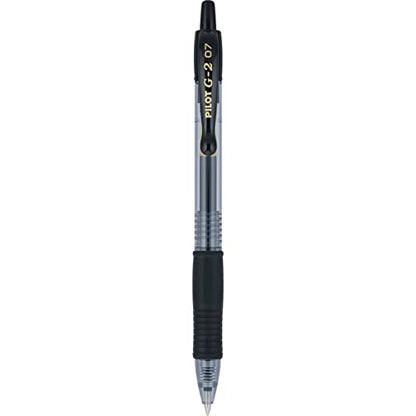 PILOT G2 Premium Refillable & Retractable Rolling Ball Gel Pens, Fine Point, Black Ink, 12 Count (Pack of 1) (31020) - color: Black