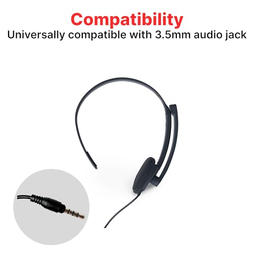 Verbatim Mono 3.5mm Wired Headset with Microphone and in-Line Remote, Black - size: 6.33, style: Mono