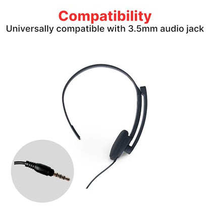 Verbatim Mono 3.5mm Wired Headset with Microphone and in-Line Remote, Black - size: 6.33, style: Mono