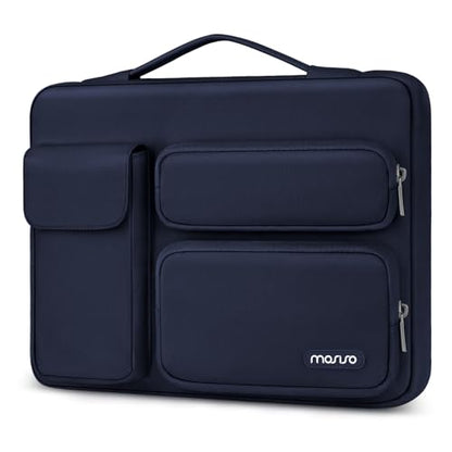 MOSISO 360 Protective Laptop Case 16 inch,15-15.6 inch Laptop Sleeve | Compatible with MacBook Pro 16,HP Acer Dell Lenovo ASUS,Side Open Bag with 2 Raised&1 Flapover Pockets, Navy Blue - color: Navy Blue, size: 16 inch