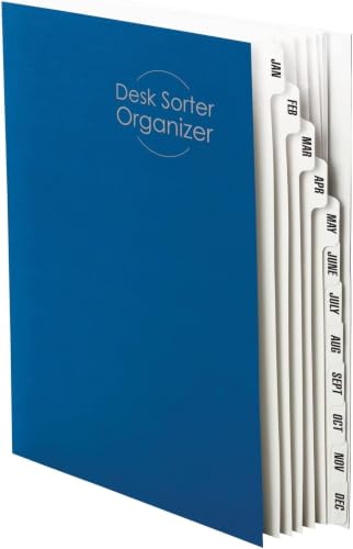 Smead Desk File/Sorter, Monthly (Jan-Dec), 12 Dividers, Letter Size, Dark Blue (89286) (Pack of 5) - color: Monthly - Blue, size: Letter (Pack of 5)