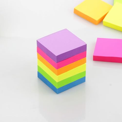 Early Buy Sticky Notes 2x2in, 6 Bright Colors, 12 Pads, 100 Sheets/Pad | 12 pads of self-stick notes, 100 sheets per pad, repositionable adhesive, ideal for daily reminders and office use - color: 6 Bright Color 2x2 in 12pads