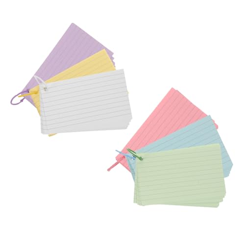 Uonlytech 1Set Flash Cards Blank Lined Index Cards with Binder Rings Color Note Cards for Easy Studying Lightweight Portable Memo Pad for Organizing and Planning