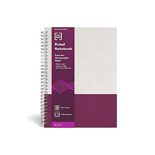 TRU RED Medium Hardcover Ruled Notebook, Gray/Purple, 3‑Pack - color: Gray/Purple, style: 3 Pack