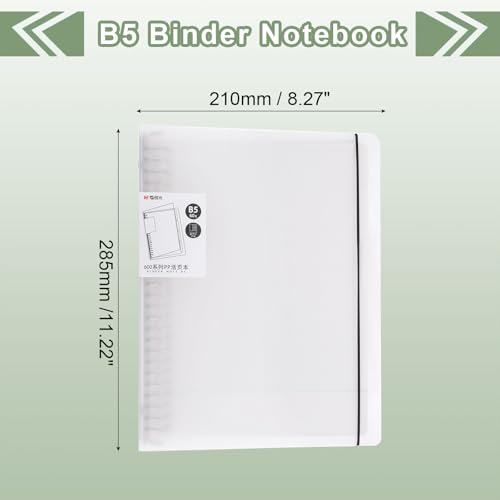 M&G Telescoping Binder Notebook, B5 26 Holes Spiral Ring 60 Sheets Notepaper Refillable Ring Binder with Frosted Cover for Office Home, Partially Grid Lines